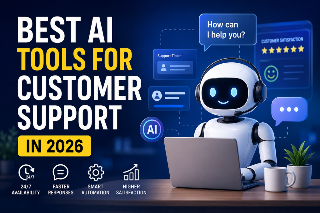 Best AI tools for customer support featuring AI chatbots, help desk software, automated customer service, ticket management, and support automation solutions