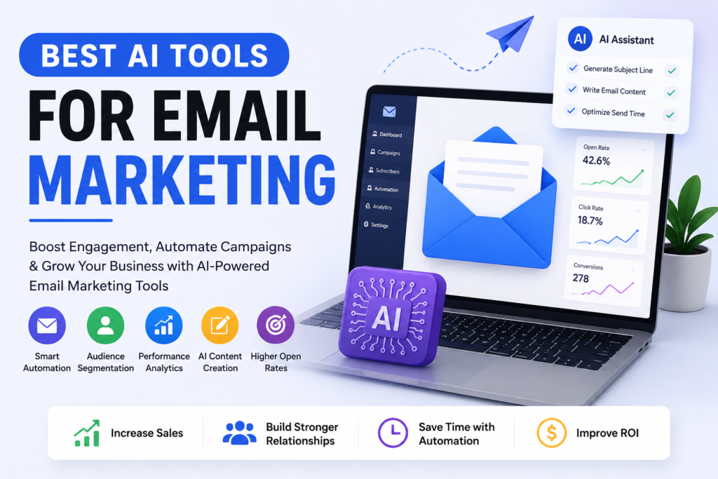 Best AI tools for email marketing featuring AI-powered email automation, audience segmentation, campaign optimization, and email content generation