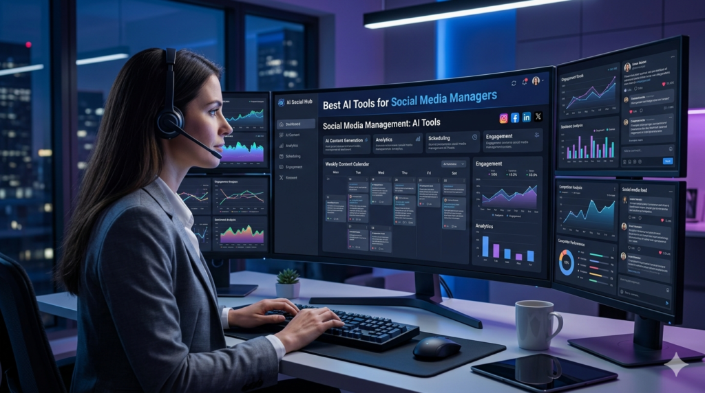 Best AI tools for social media managers to create content, schedule posts, and grow audiences.