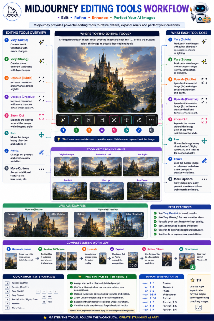 Midjourney Editing Tools Workflow Midjourney AI Complete Guide