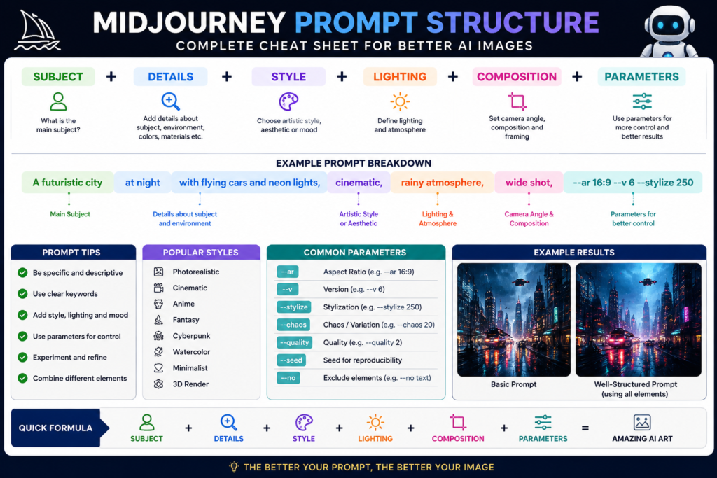 Midjourney Prompt Structure Infographic