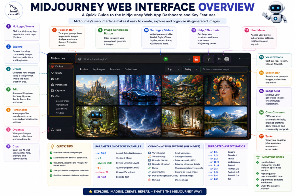 Midjourney Web Interface Overview